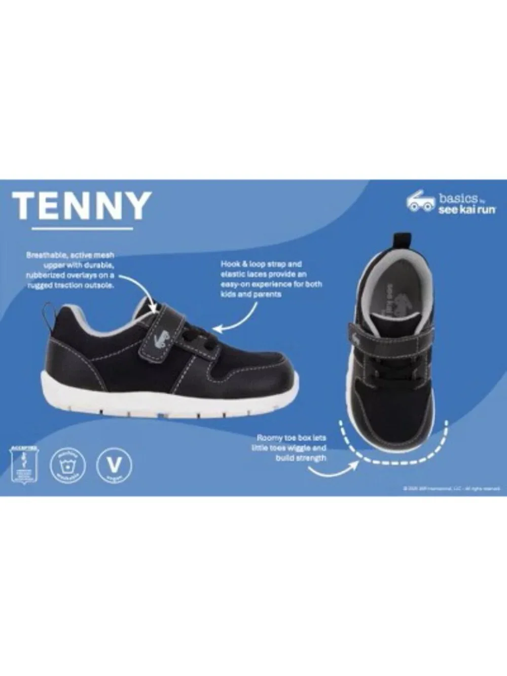 See Kai Run Basics Gray and Lime Toddler Tenny Sneakers Size 4